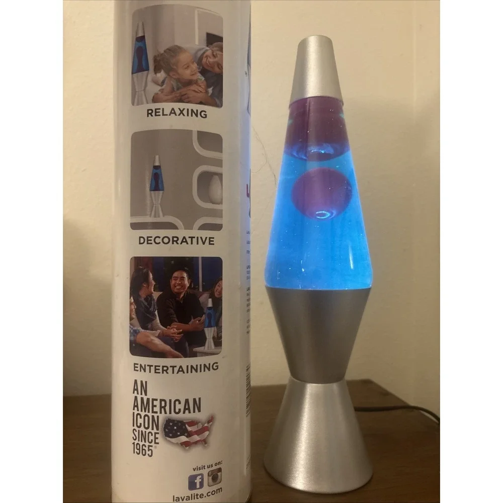 Lava Lamp Light Purple and Blue 14.5